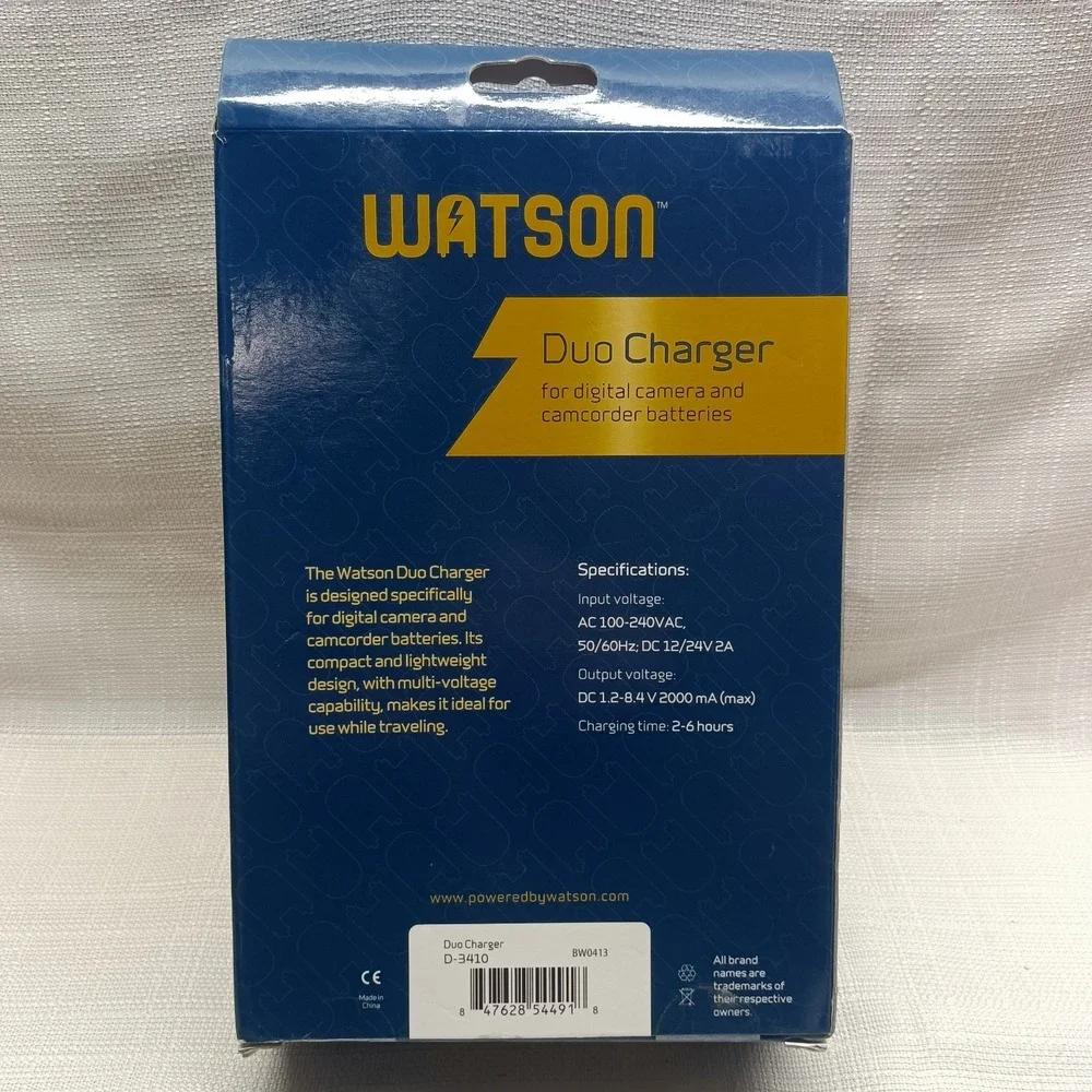 Watson Duo Charger D-3410 ‎ Digital Camera Camcorder Battery Charger NIB